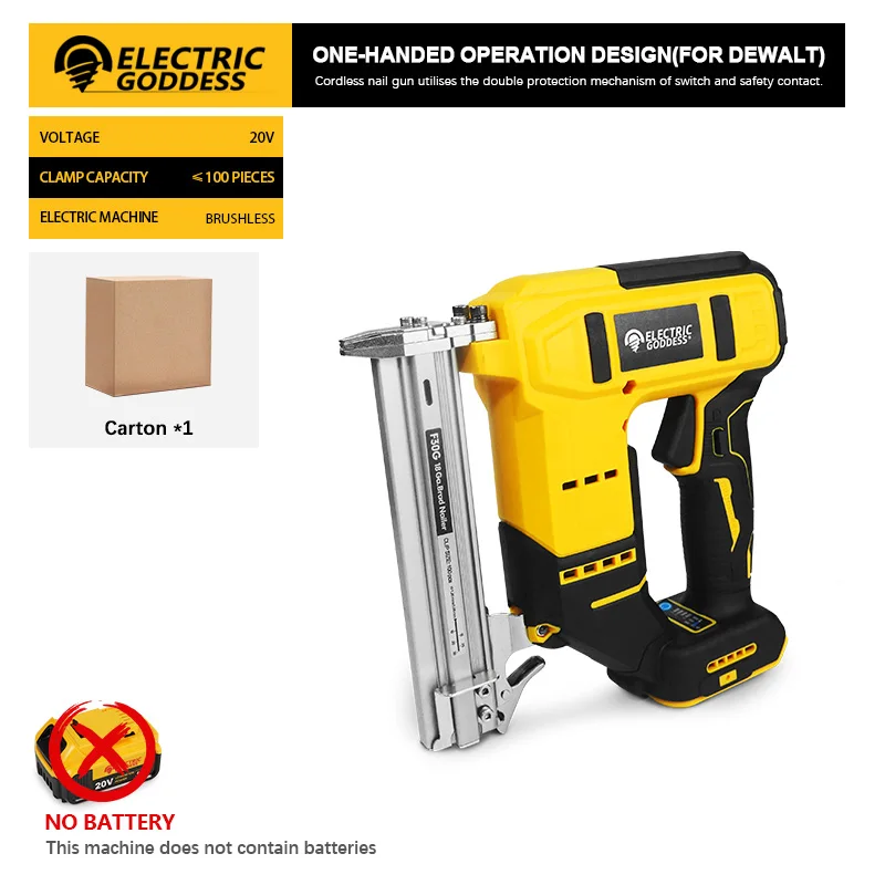 

Бесщеточный пистолет для гвоздей ELECTRIC GODDESS 20В для DeWalt