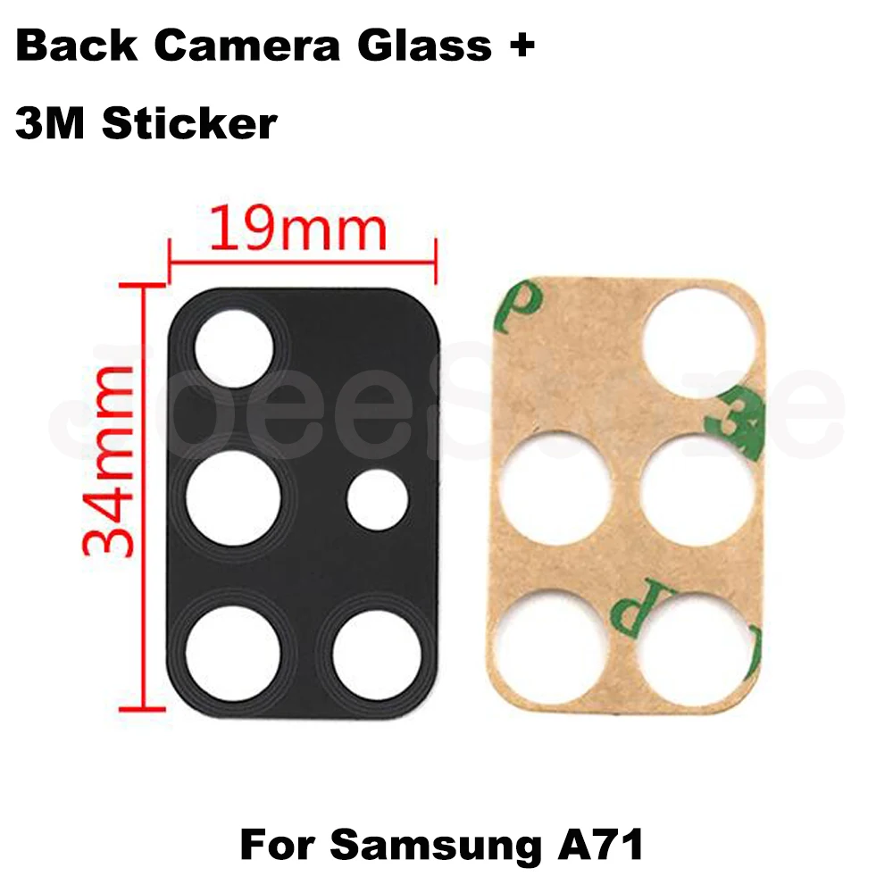 Стекло для задней камеры Samsung A30S A31 A41 A50 A50S A51 A70S A71 A70, 50 комплектов, заднее стекло с наклейкой 3M, ремонт (art.: 3920c258cb596) - 3920c258cb596