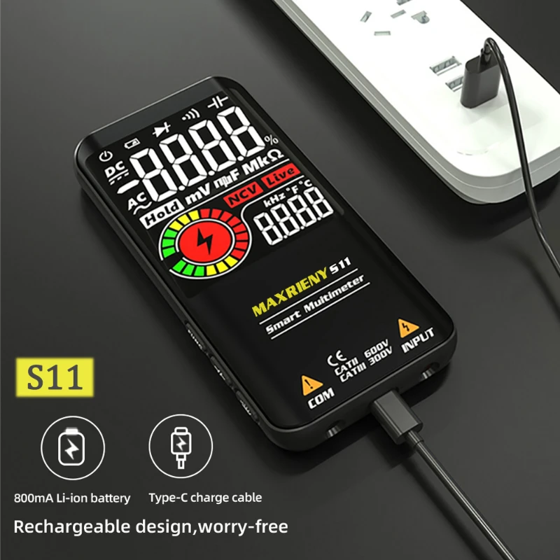 

Цифровой мультиметр MAXRIENY, профессиональный умный тестер, конденсатор напряжения постоянного и переменного тока, Ом, диод, Бесконтактный индикатор напряжения, Гц