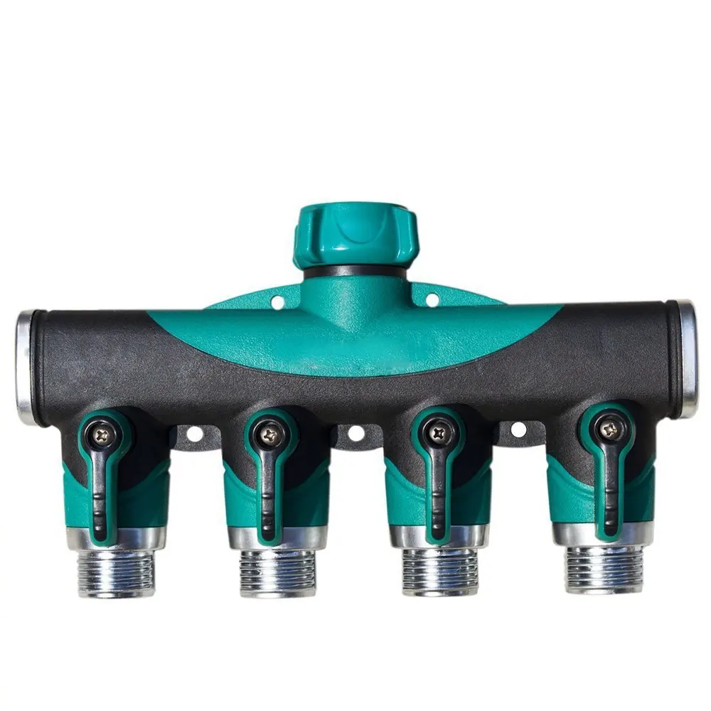 

Garden Watering Flower One-Way Four Faucet Water Distributor Gardening Irrigation Valve Connector Shunt
