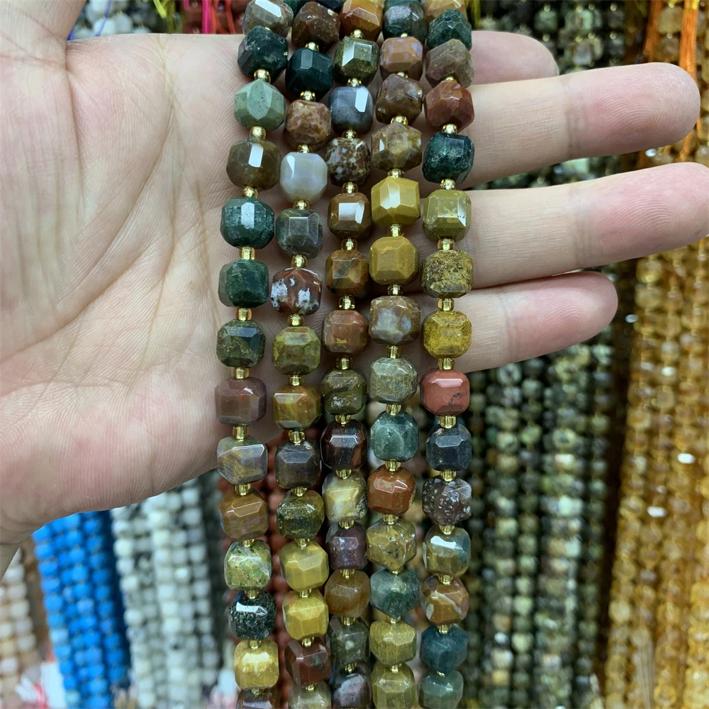 Бусины Из Натурального Моха агата сахара 8-9 мм граненые бусины из для