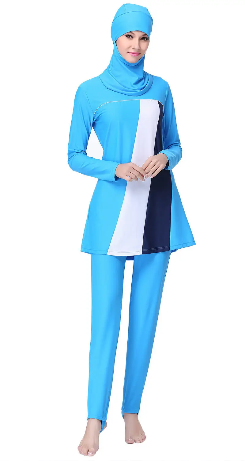 Muslim Women Swimwears Vacation Full Coverage Islamic Hijab Swimming Suit for Women Beachwear Arabic Sports Swimwear Elegant