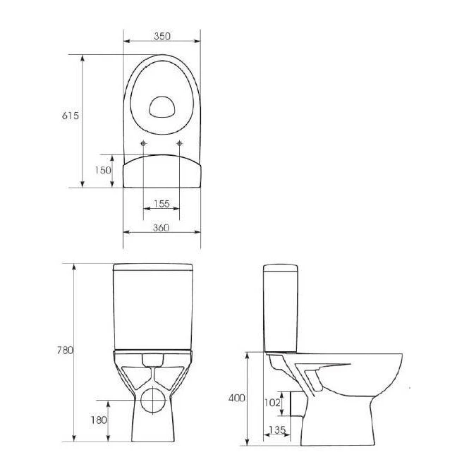 Унитаз Cersanit Parva Clean On S-KO-PA011-3/6-COn-DL-w с бачком |
