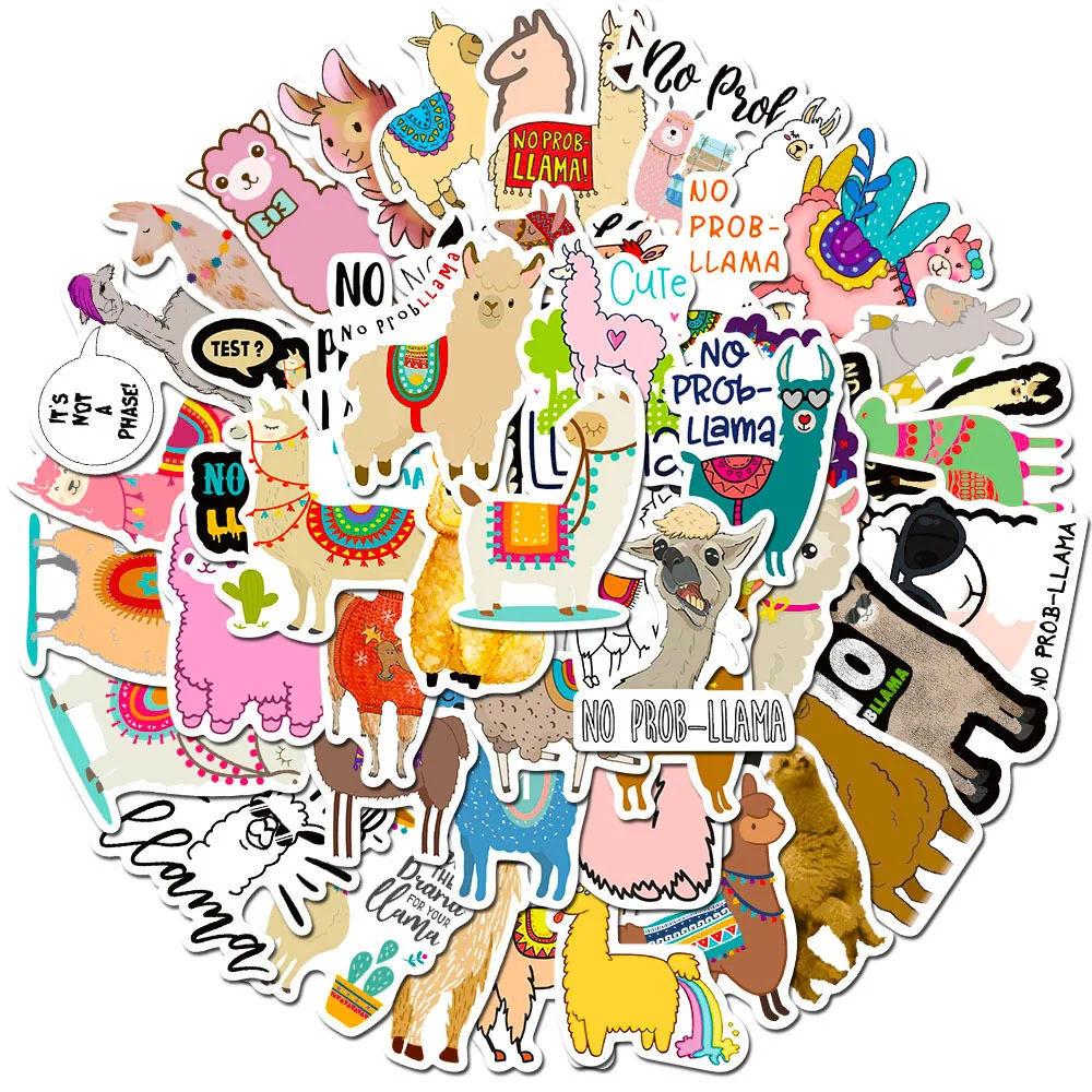50 шт. скетчбук для телефона наклейки с милыми ламами альпаками животными