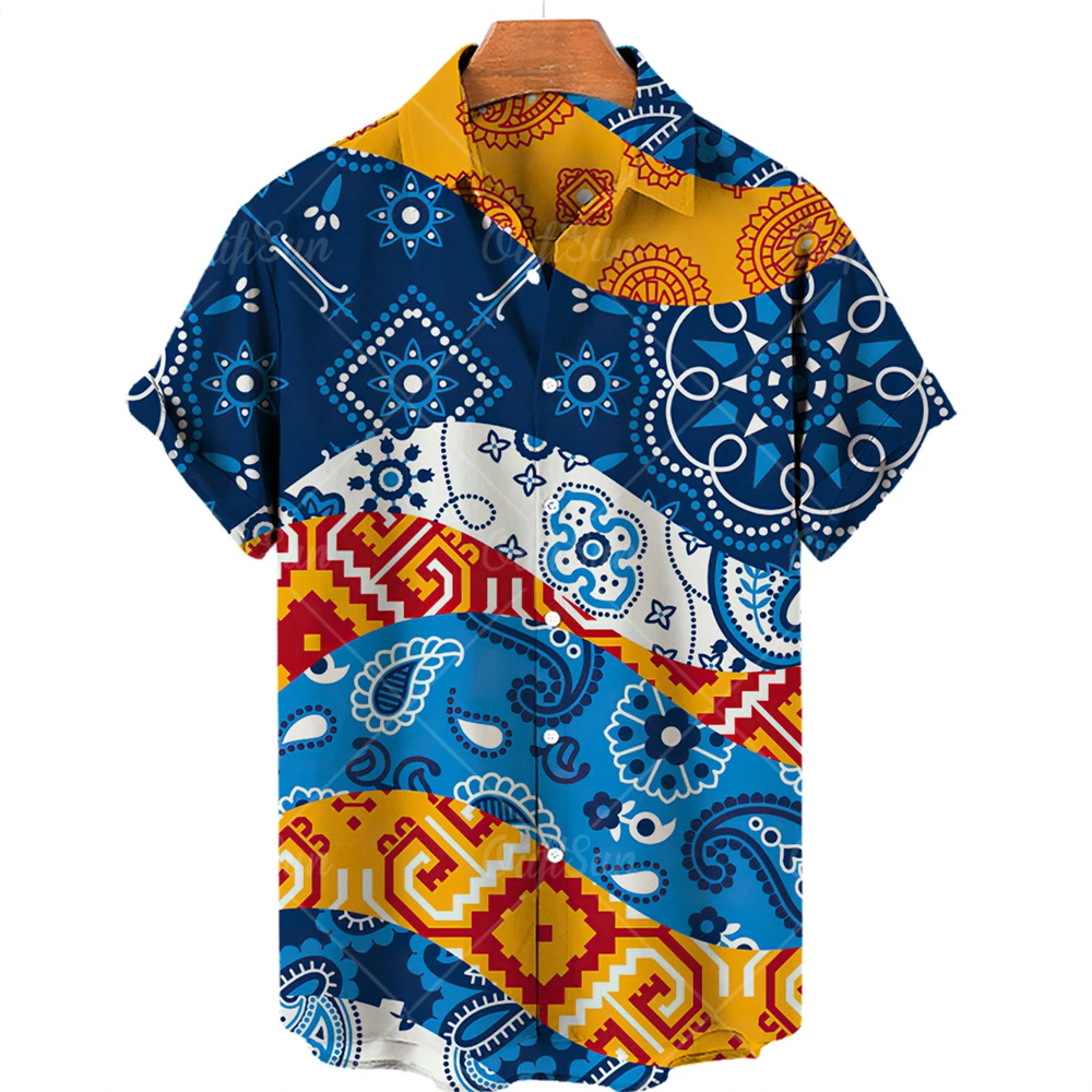 

Men's Shirts Cashew Flower 3d Shirts For Men Abstract Simple Short-sleeved Loose Summer Top Men Women Shirts 2022 Hawaiian Shirt