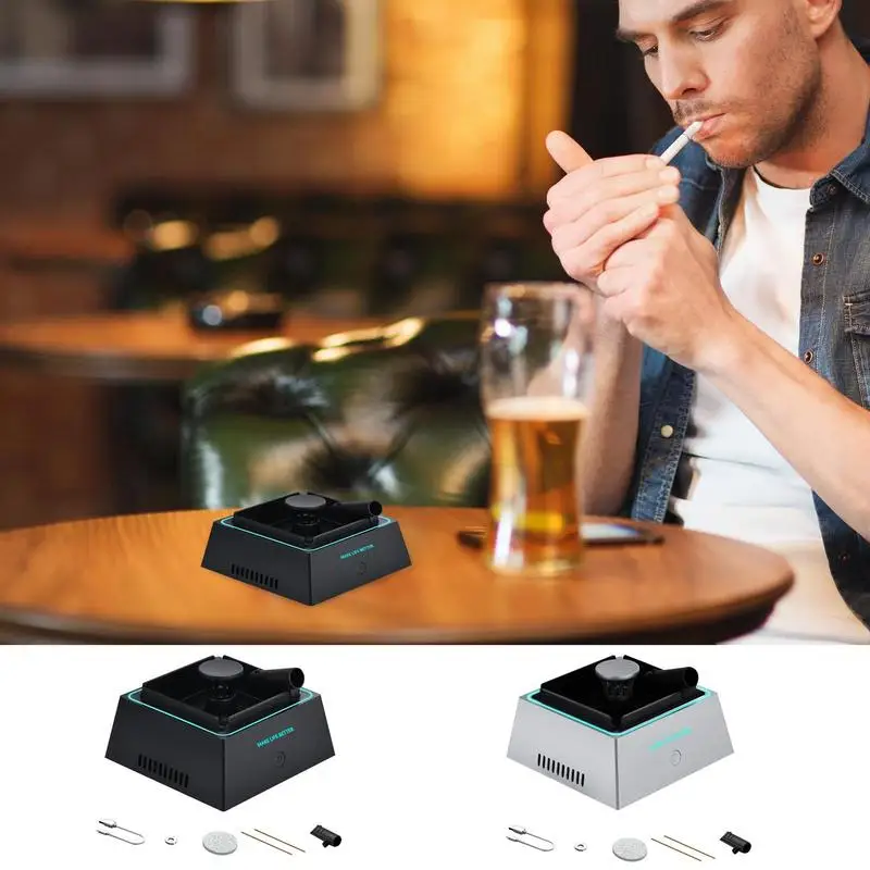 

Smoke Removal Air Purification Ashtray Smoke-Free Portable Ashtray Negative Ions Aroma Function Detachable Ash Holder Accessory