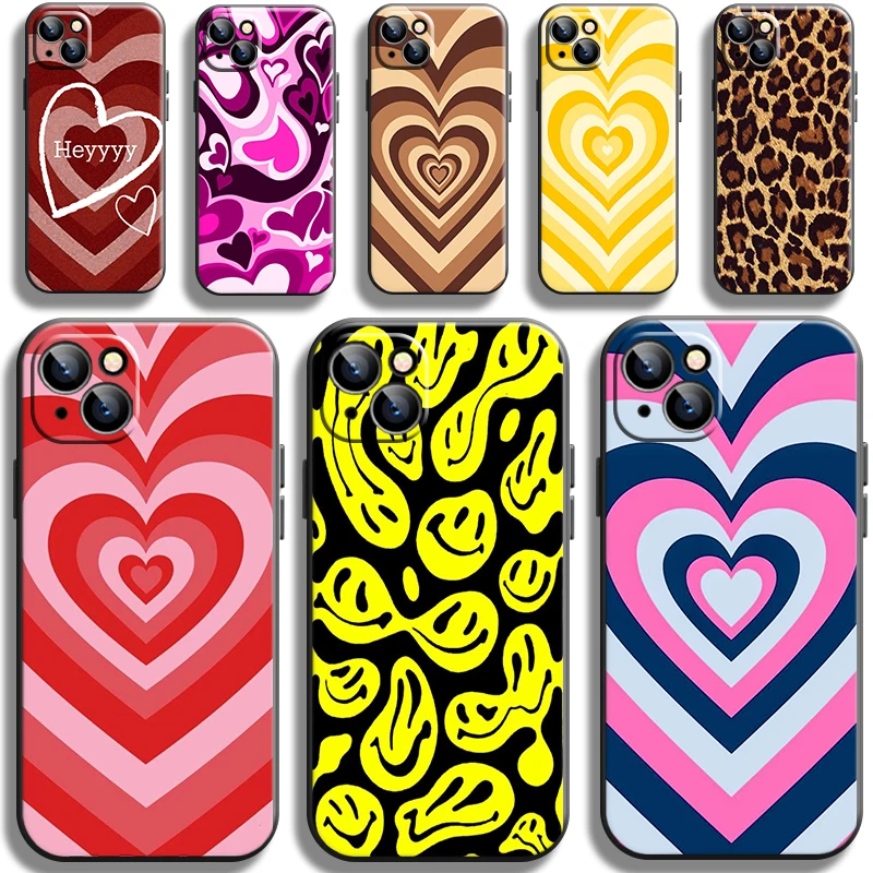 

Love Smiley Leopard Print Phone Case For iPhone 13 12 Pro Max Mini 11 Pro X XR XS Max 6 6S 7 8 Plus Se2 Carcasa Funda Shell