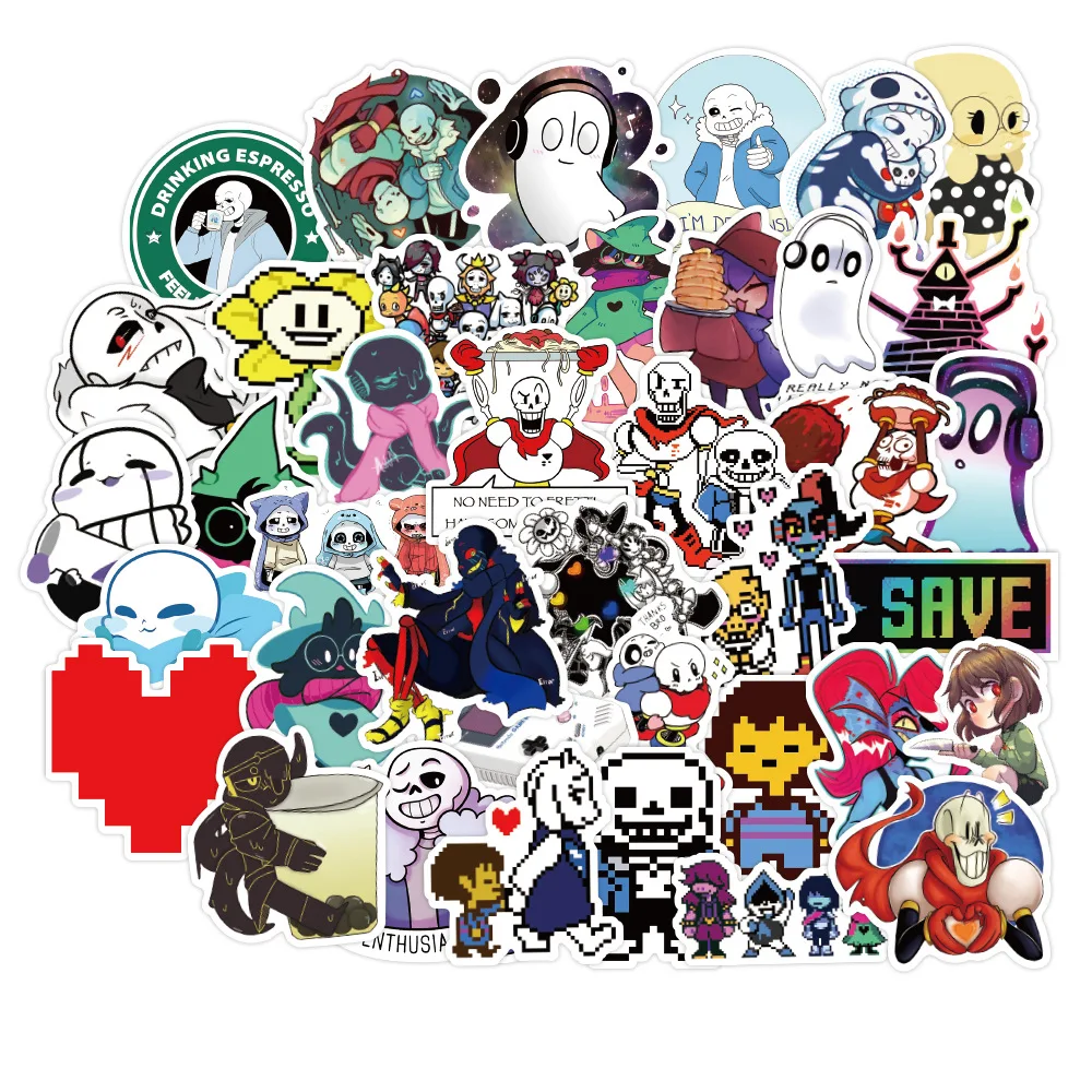 

10/50 шт./упак. Классическая игра Undertale граффити наклейки для мебели стены стола автомобиля багажника электронная гитара мотоциклетная коробк...