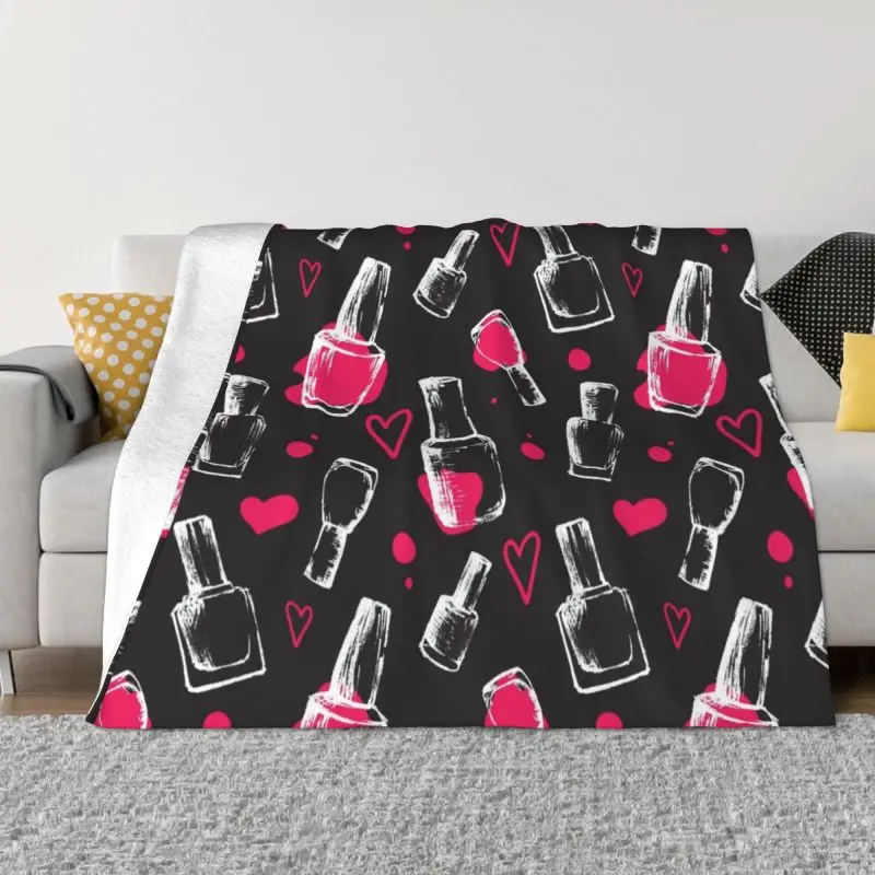 

Nail Tech Polish Blanket Warm Fleece Soft Flannel Manicure Fingernails Throw Blankets for Bedding Couch Home Spring Autumn