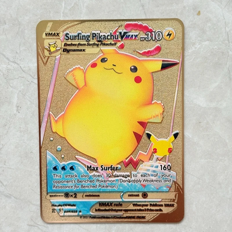 В наличии 1 шт./компл. домашние металлические карты Pokemon Пикачу Иви Мьюту Лапрас