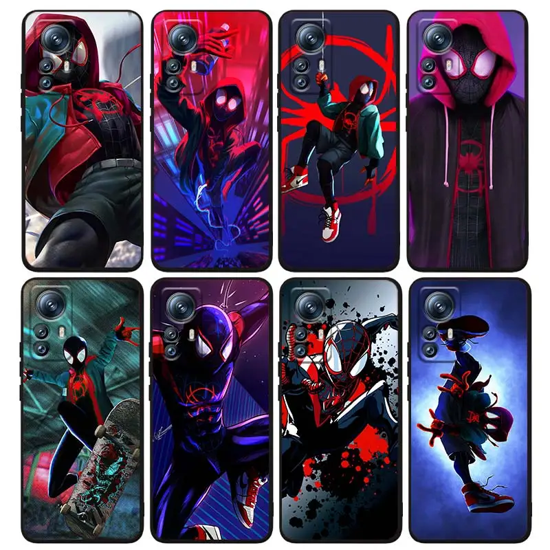 

Marvel Super Spiderman Phone Case For Xiaomi Mi 12T 12S 12X 12 11 11T 11i 10T 10 Pro Lite Ultra 5G Soft Cover Black Funda