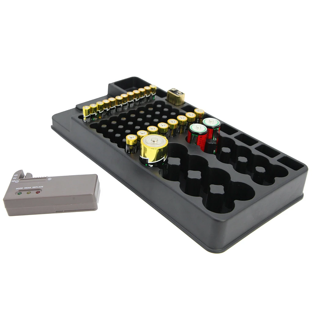 2020 New Battery Storage Organizer Tester Removable Case AA AAA 9V C D Battery Testing Storing Box