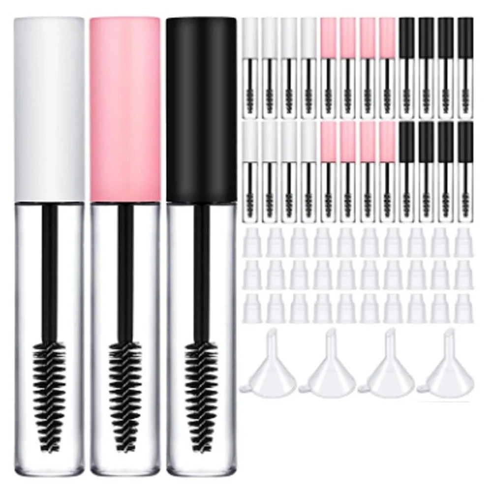 5pcs 5ml Mascara Tube Wholesale DIY Cosmetics Brush Head Empty Bottle Transparent Eyelash Growth Liquid Empty Tube Makeup Pots