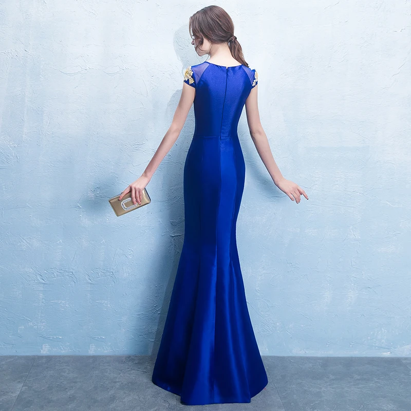 Женское платье с круглым вырезом Элегантное Длинное в восточном стиле Ципао