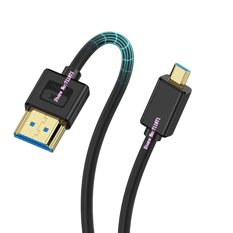 Мягкий ультратонкий кабель 8K Micro HD к HDMI-совместимому шнуру для камеры camcord