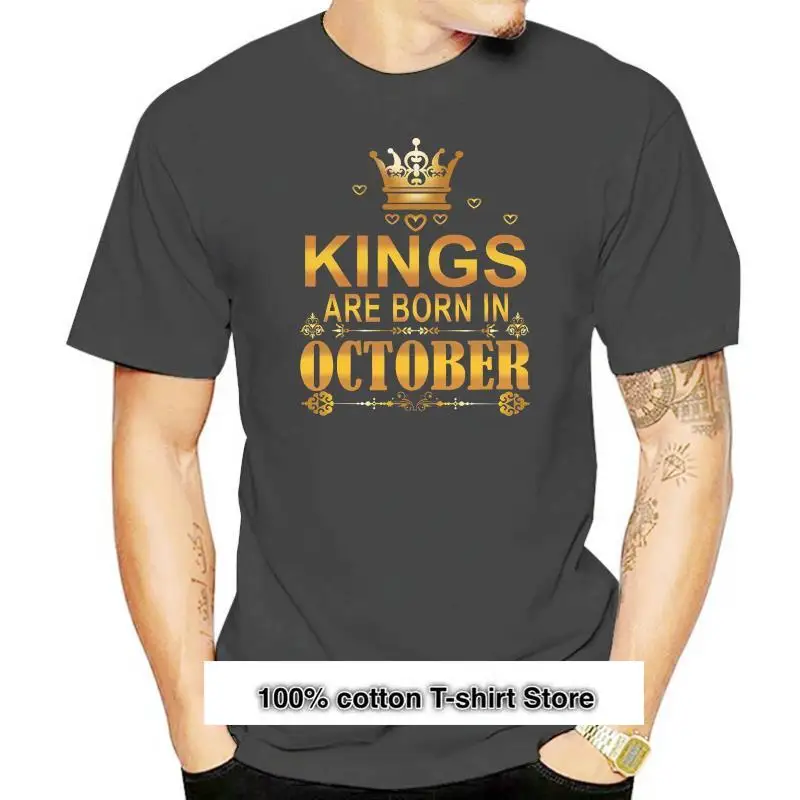 

Camiseta informal de manga corta para hombre, camisa de los reyes nacidos en octubre, diseño a la moda, novedad de 2022