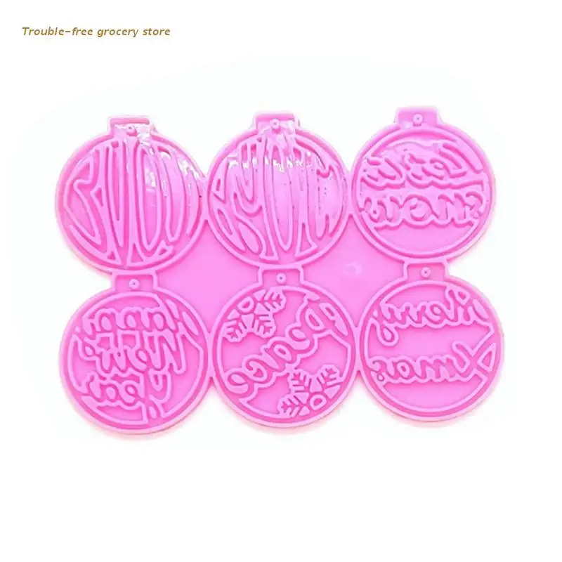 

Shiny Glossy Christmas Ornament Round Shape Keychain Resin Molds Christmas