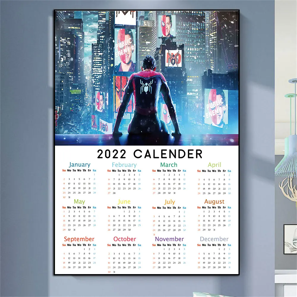 Каландр Человек-паук 2022 постер No Way Home Marvel Moive Аниме Картина на холсте Печать