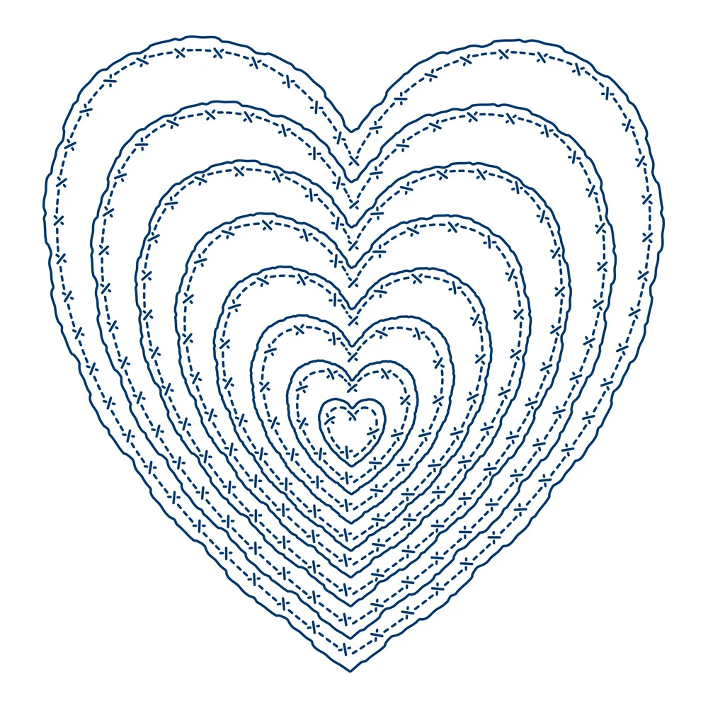 

2022 Metal Cutting Dies Hemstitch Heart Die Set Scrapbook Diary Decoration Embossing Template Diy Greeting Card Handmade Stencil