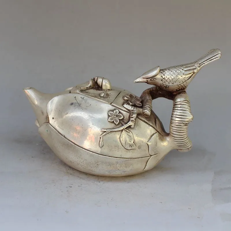 Archaize White copper bird teapot crafts Statue