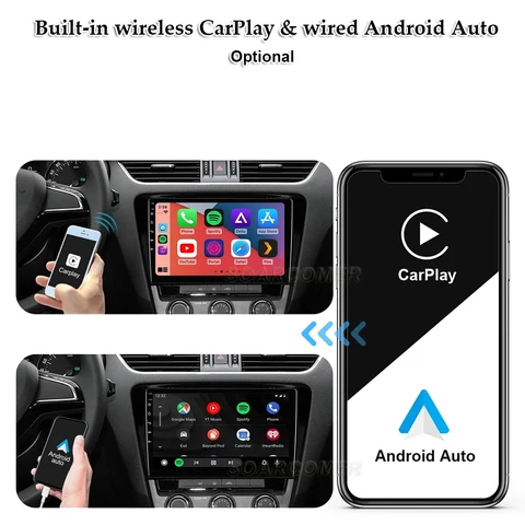 Для Skoda Octavia 2 A5 2008-2013 Android 15 Carplay Автомобильный радиоприемник Мультимедийный видеоплеер Навигация без 2Din 2 Din DVD GPS 4G