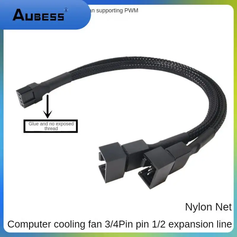 

Tenacity Adapter Cable Durable 4pin Add Glue Without Revealing The Line Extension Cord Computer Connector Nylon Mesh Black