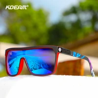 kdeam one piece sunglasses polarized mirror lens uv400 driving shades square cool shield goggles with free box