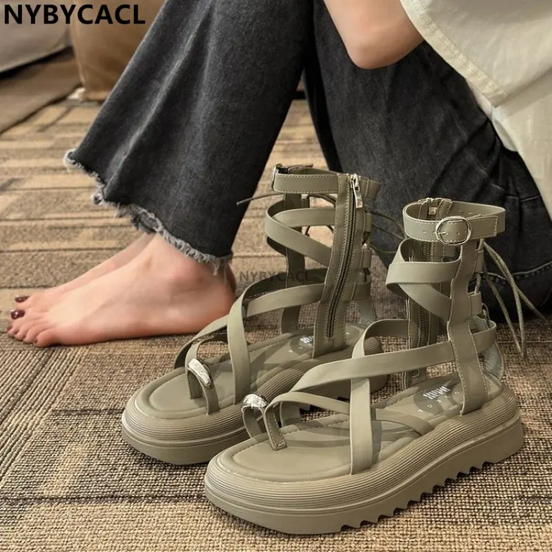 

Women's Sandals 2023 Summer Solid Color Comfortable Female Beach Shoes Chunky Sandalias Non-Slip Shoe Platform Zapatillas Mujer