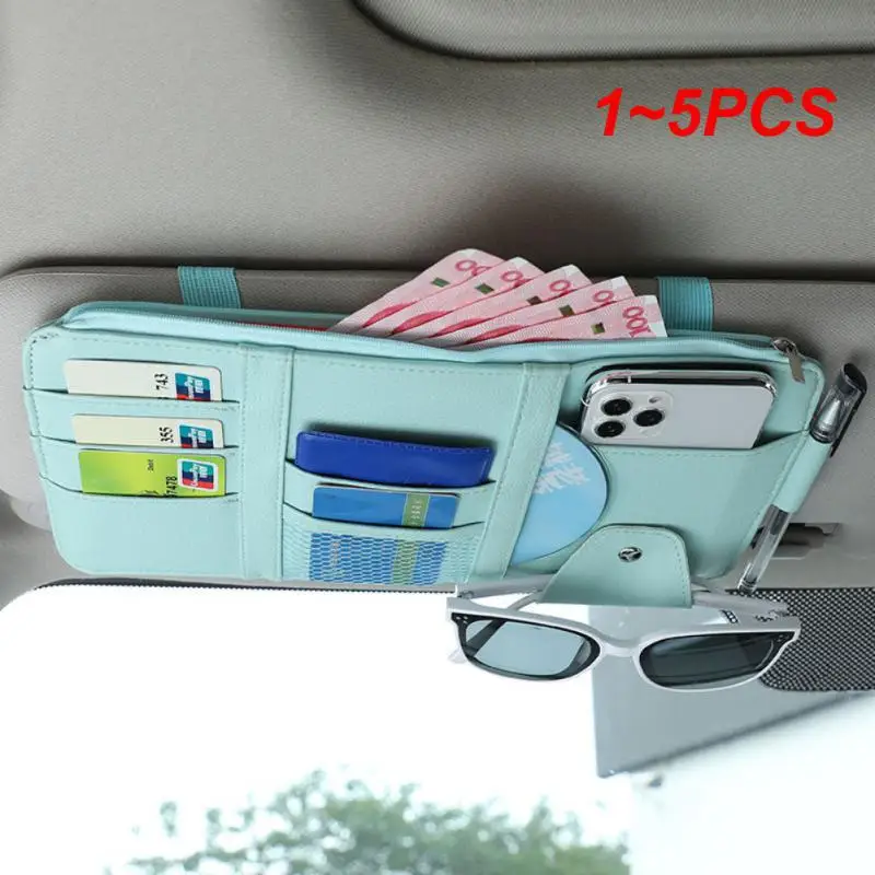 

1~5PCS Car Sun Visor Organizer Multi-Pocket Auto Interior Accessories Pocket Organizer Car Document Storage Pouch Pen Holder