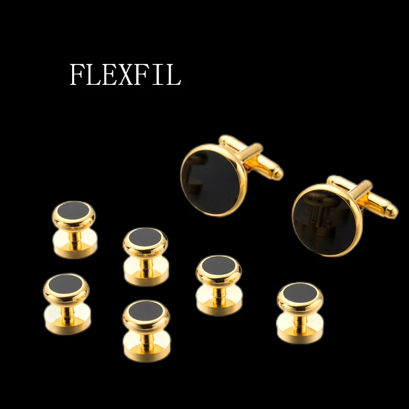 

FLEXFIL Luxury shirt cufflinks for men's Brand cuff buttons cuff links gemelos Metal wedding abotoaduras Jewelry Tuxedo Cufflink