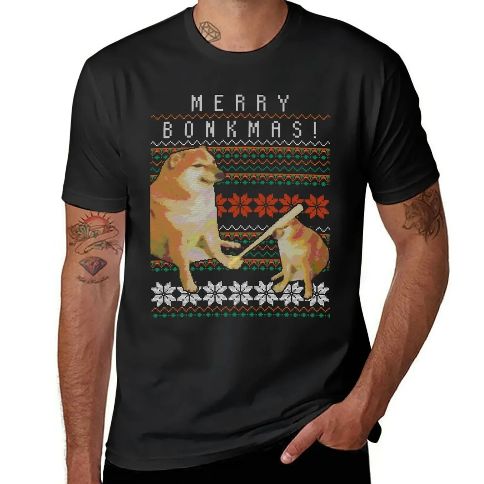 Bonkmas Cheems Doge Ugly Christmas Sweater футболка пот новое издание мужская