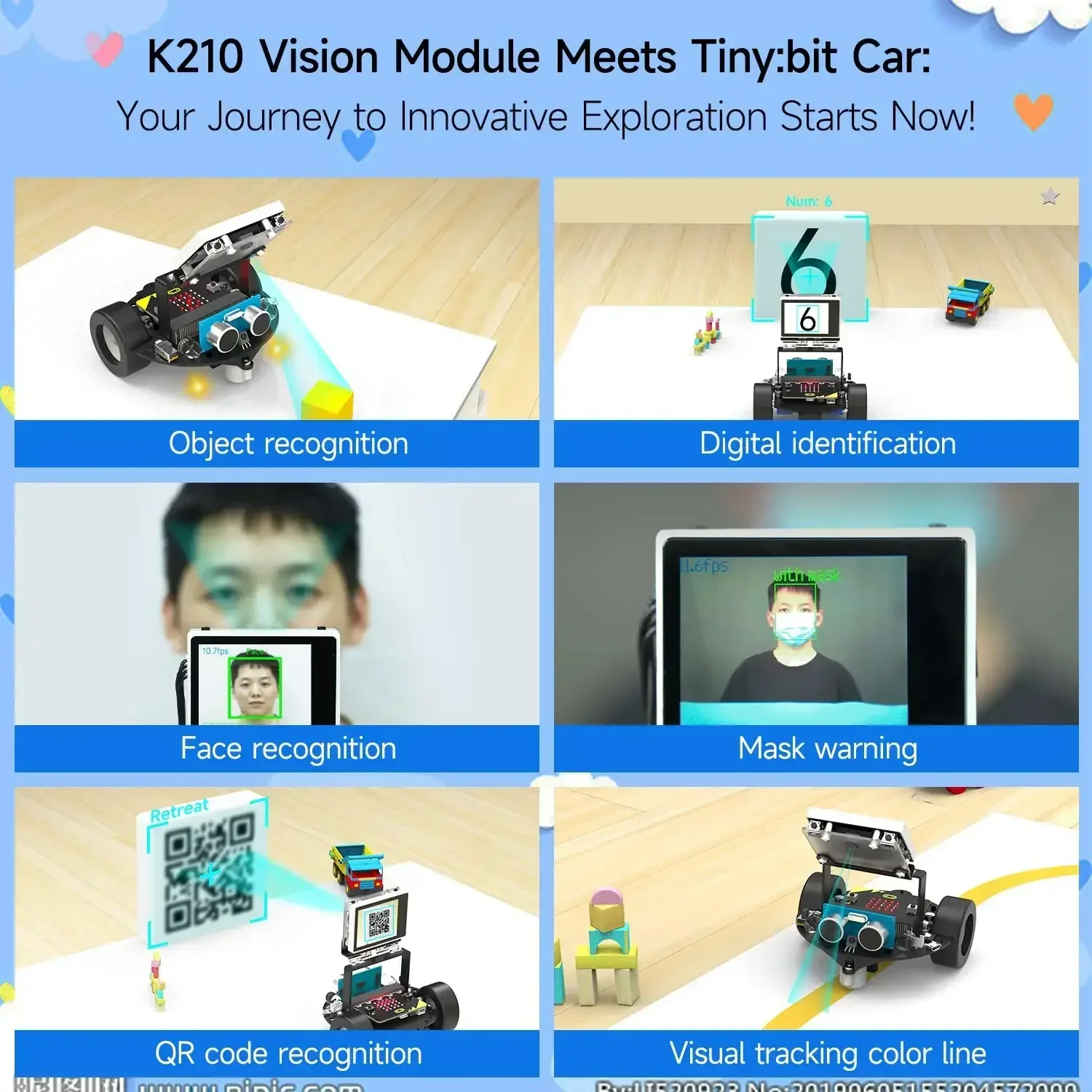 ot Yahboom Microbit Robot Car Tinybit Pro z modułem wizualnym K210 obsługuje wykrywanie obiektów i rozpoznawanie twarzy Kodowanie dzieci STEM