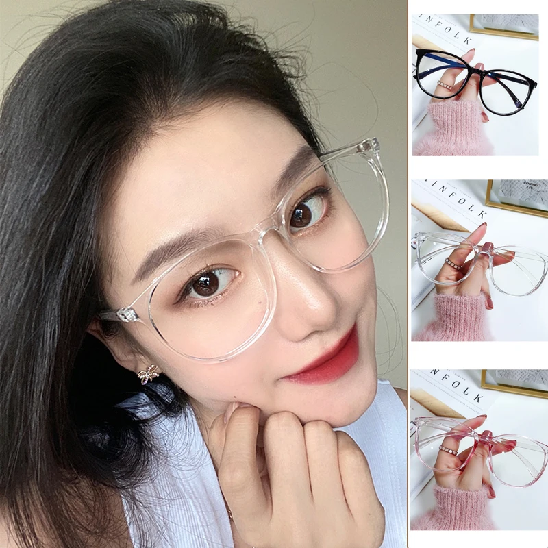 

Anti Blue Light Transparent Computer Glasses Frame Women Men Round Eyewear Blocking Glasses Optical Spectacle Eyeglass