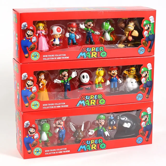 Super Mario Bros Statuette Nintendo 6 pezzi/set con vari personaggi 1