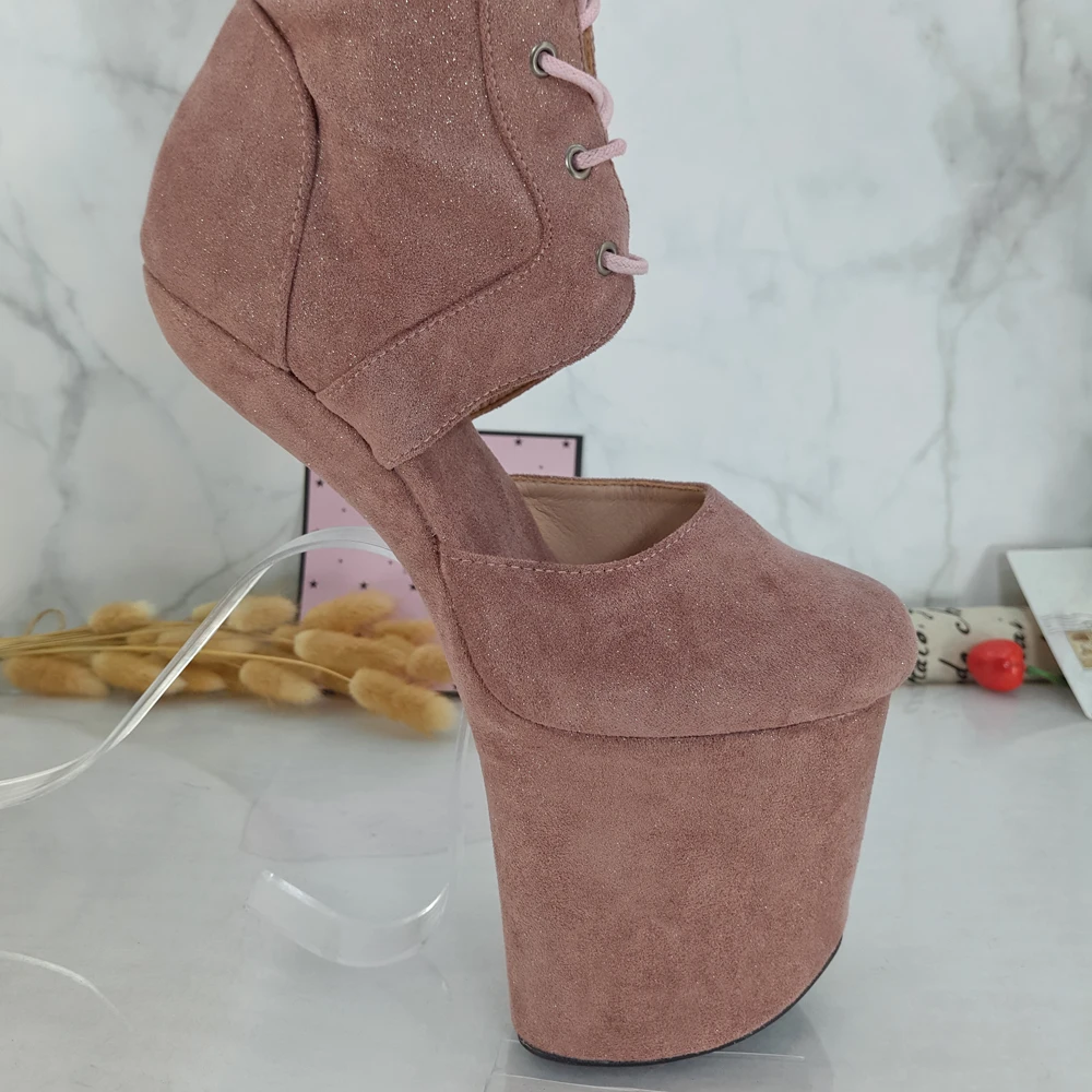 Leecabe Lace Up Long Boots Sexy Exotic Pole Dance Stripper young trend fashion color matching shoes