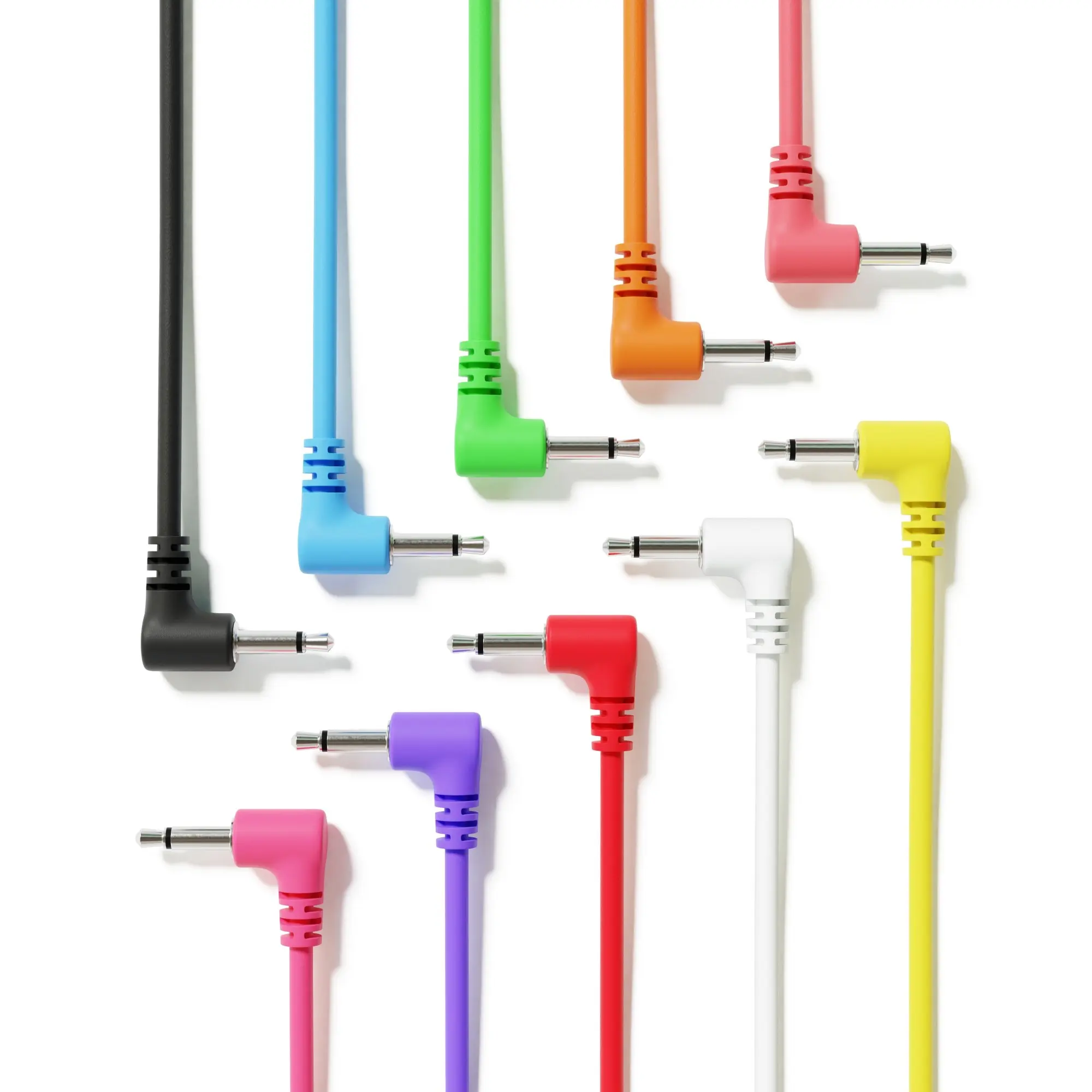 

Right Angle Mono Modular Patch Cables - TS 3.5mm 1/8 inch - 10 Pack