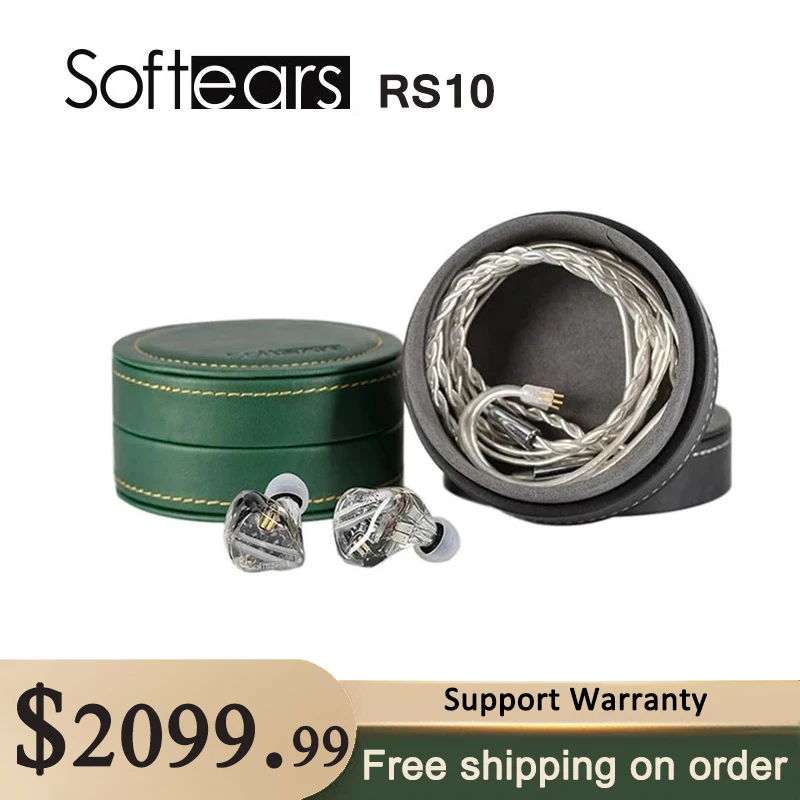 Softears RSV RS5 5BA IEM Reference Sound Five Series In-Ear Monitor Earphone Satin carbon fiber fragments&Gold foil faceplate