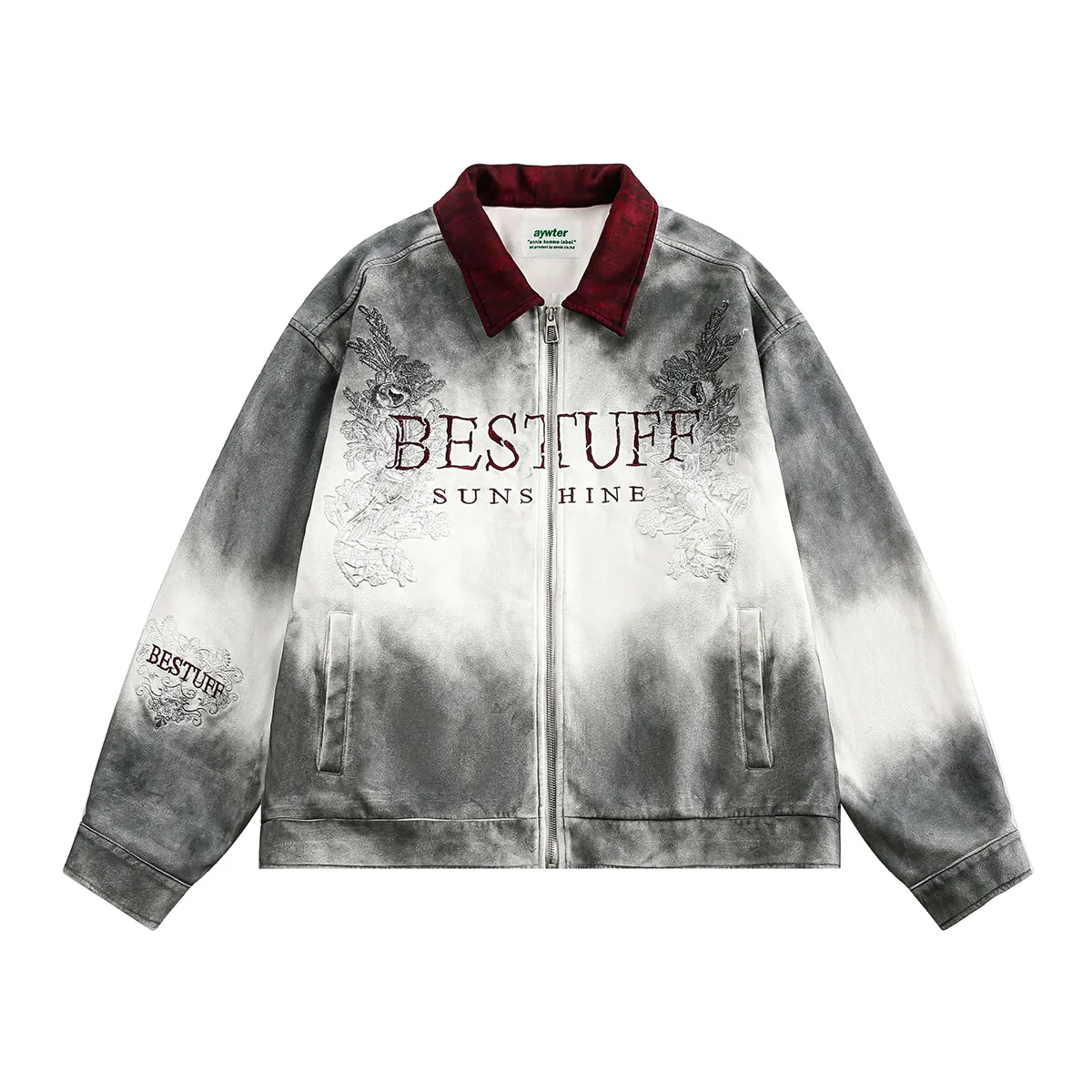 Винтажная замшевая кожаная куртка с градиентом для мужчин и женщин уличная