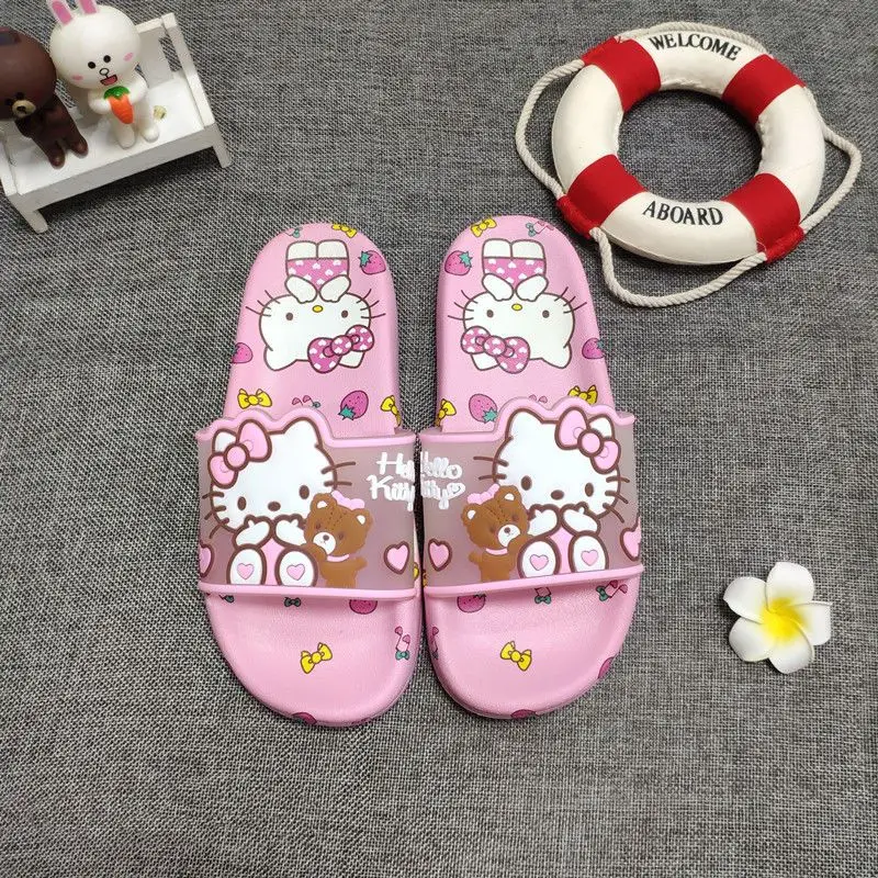 

Женские тапочки в стиле принцессы, летние милые удобные и Нескользящие домашние тапочки Hellokitty для купания, для взрослых, Sanrio