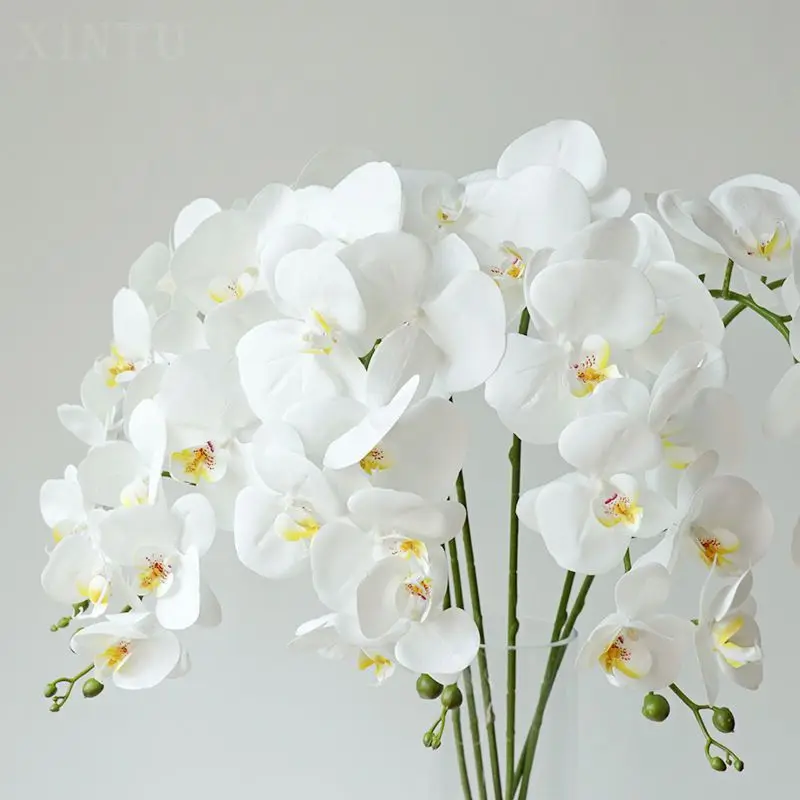 

Silk 9/10 Heads Artificial Butterfly Orchid Fake 3D Phalaenopsis Simulation Flower Real Touch Wedding Home Christmas Decoration