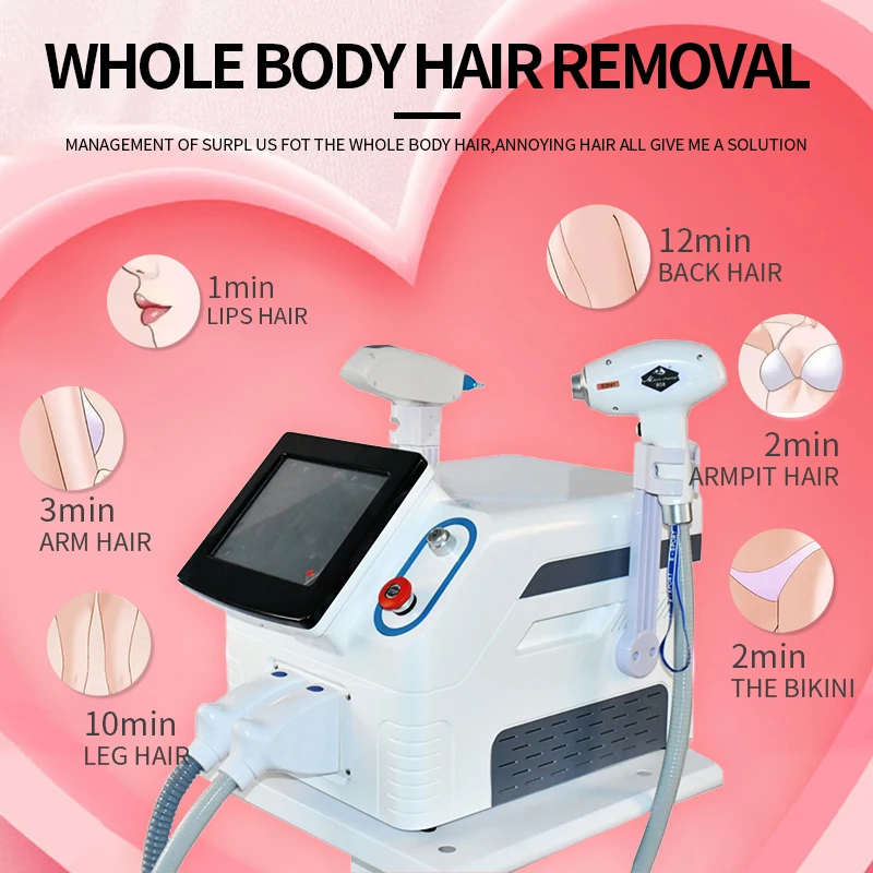 

2022 Diode Ice Laser 808Nm Hair Remover Machine 2000W Remove Full Body Skin Rejuvenation Tightening Acne Scars Machine