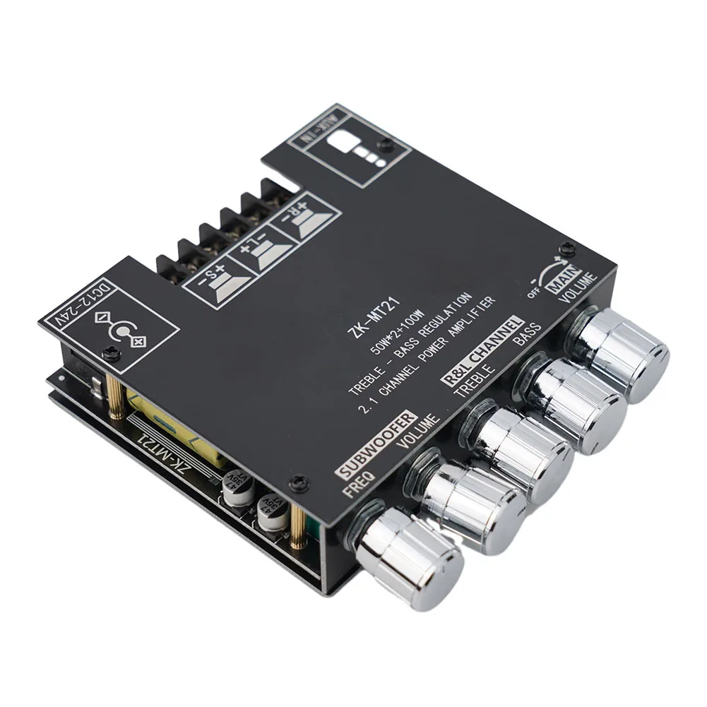 ZK-MT21 AUX-совместимая плата усилителя мощности 2 1-канальный модуль для DIY Bluetooth