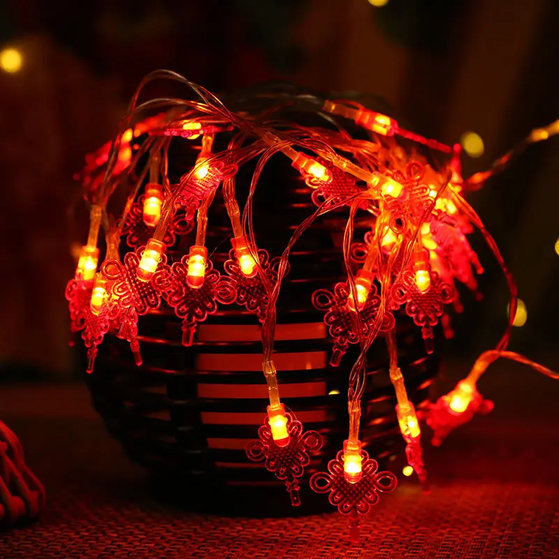 LED Holiday Lights Traditional Chinese Red Lantern Lamp USB LED String Light Christmas New Year Decoration Party Supplies GL243