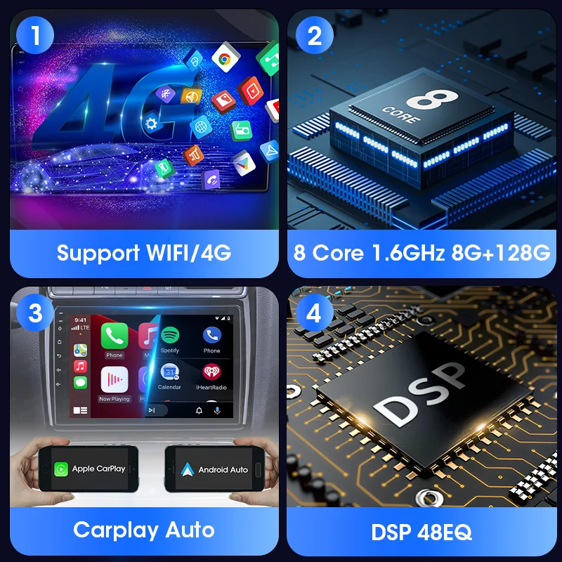 Автомагнитола 2DIN универсальная для Volkswagen Skoda Polo Golf Passat Android