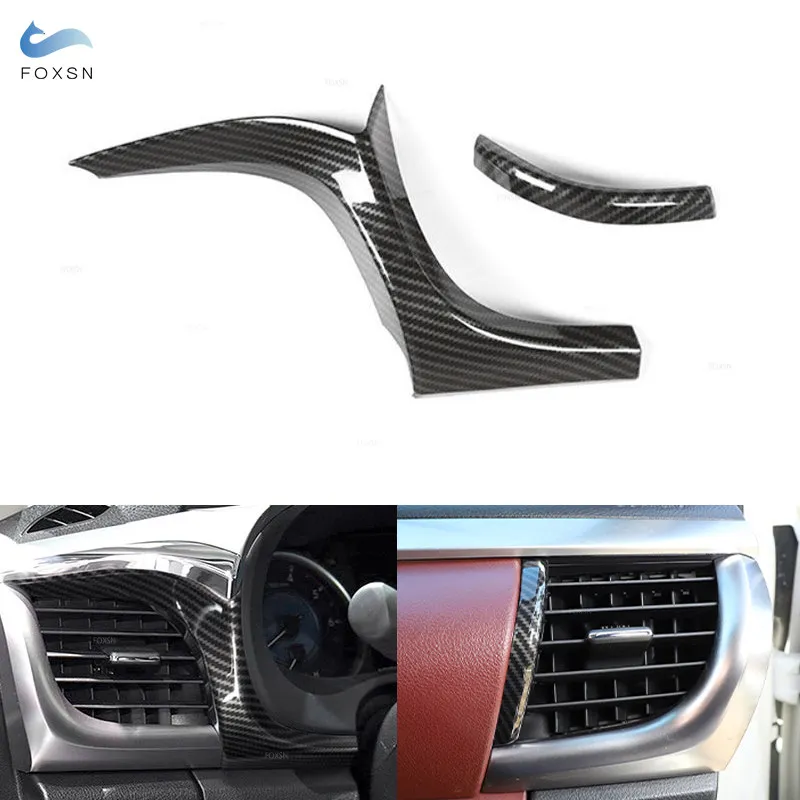 

Car-styling ABS Carbon Fiber Texture Dashboard Panel Side Air Condition Outlet Vent Cover Trim For Toyota Hilux Revo 2015 - 2021