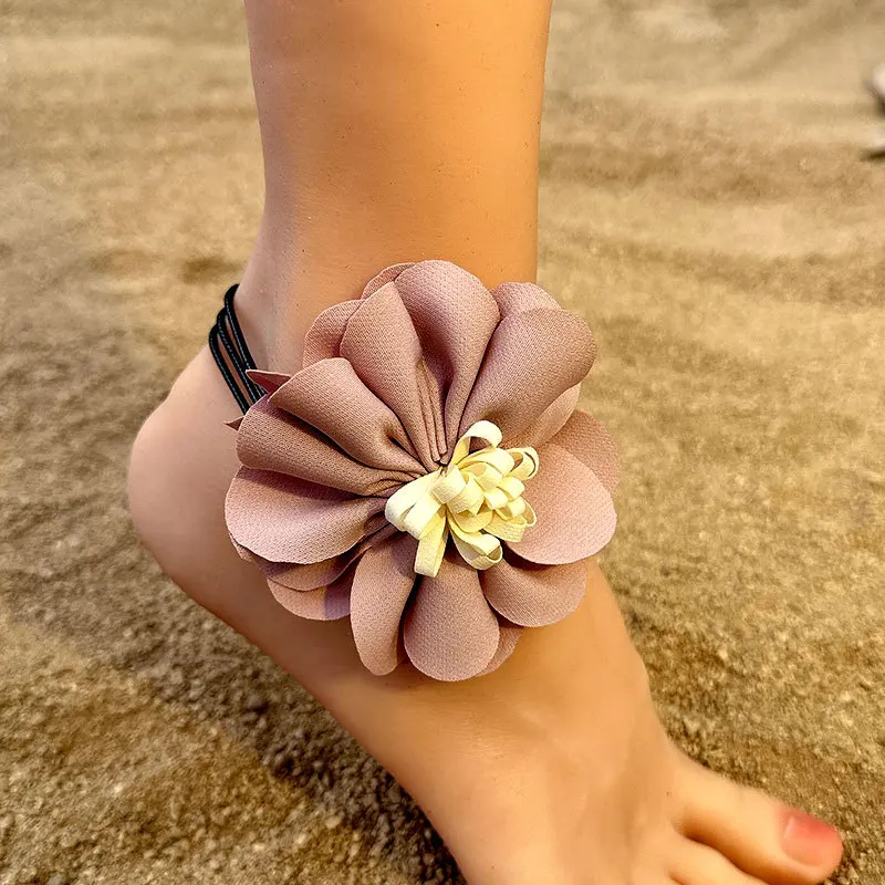 

2023 New Colorful Flower Long Strap Necklace Feet Chain Multi Functional Fashion Women's Jewelry