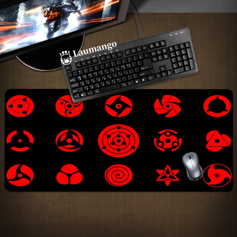 

Big Sharingan Mouse Ped Anime Rubber Keyboard Gamer Mause Pad Gaming Accessories Large Pc Extended Mousepad Xxl Desk Mat