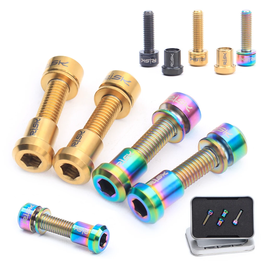 

Titanium Alloy Carbon Fiber Handlebar Screw Mountain Road Bike Locking Handlebar Cross-Rear Lock Nut Bicycle Screw