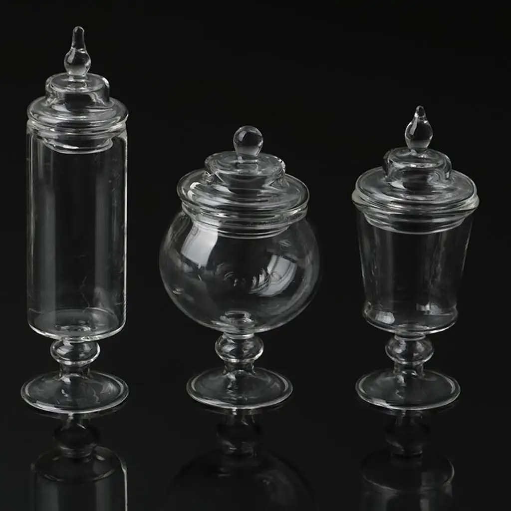 

1:12 Dollhouse Miniature Glass Candy Jar Bottle shop Kitchen Groceries