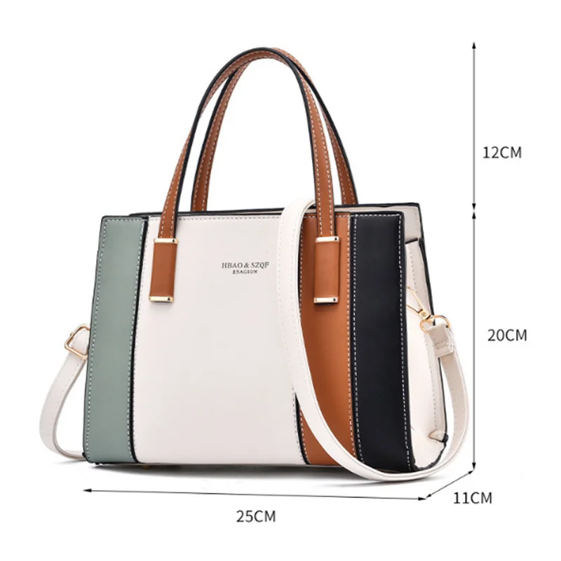 Fashion Luggage &Bags Women's Handbags Crossbody NEW Contrasting Color Stitching Large Capacity PU Business  Ladies Bolsos